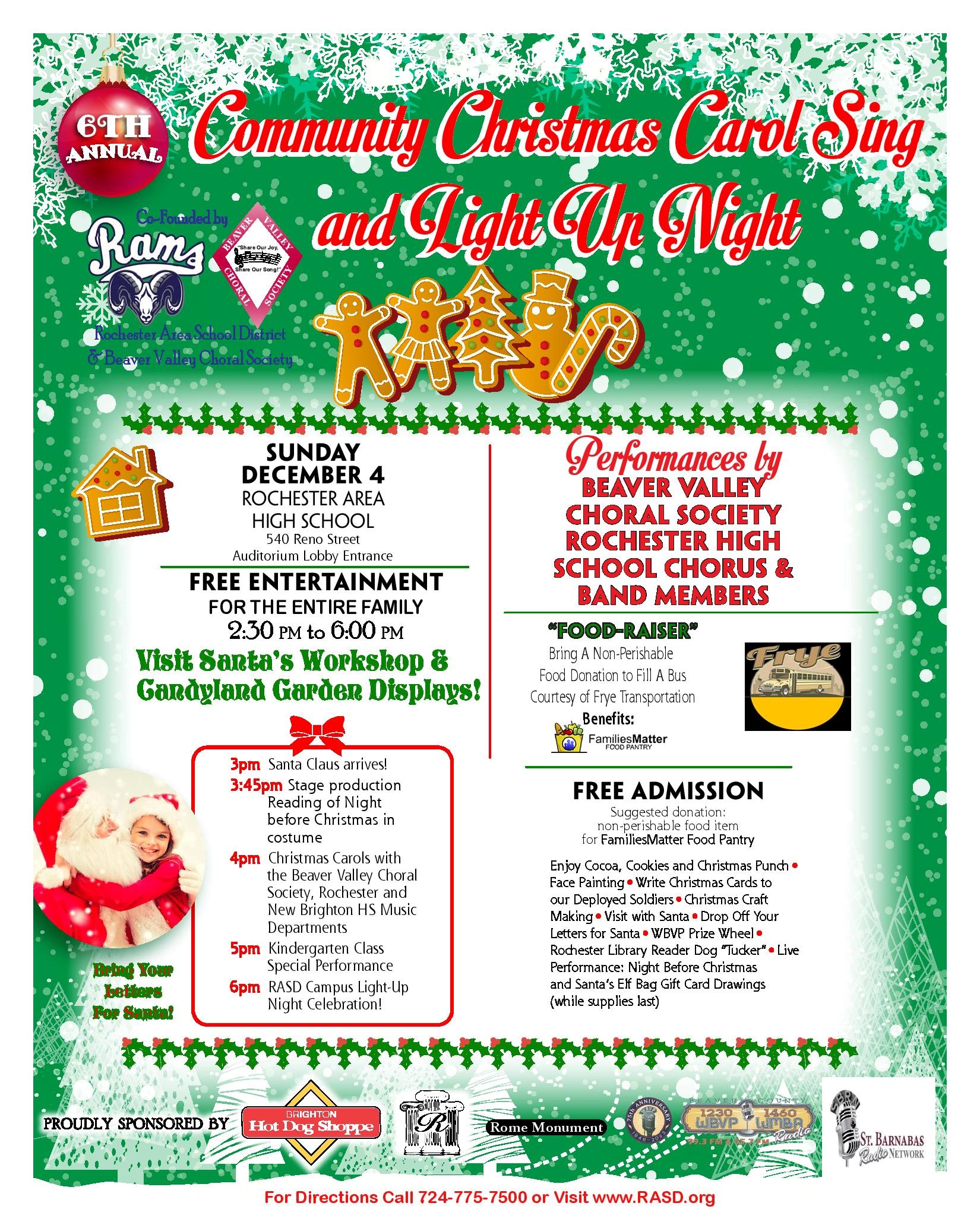 2022 CHRISTMAS CAROL SING AND LIGHT-UP NIGHT!